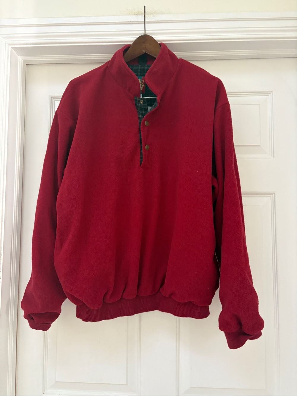 Sunice Red Men's Quarter-Snap Fleece Pullover Jacket men’s medium